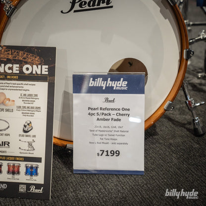 Pearl Reference One 22" 4-Piece Shell Pack with L-Arm Mounts  in Cherry Amber Fade