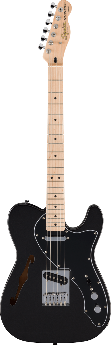 Squier FSR Affinity Series Telecaster Thinline, Maple Fingerboard, Black Pickguard in Metallic Black