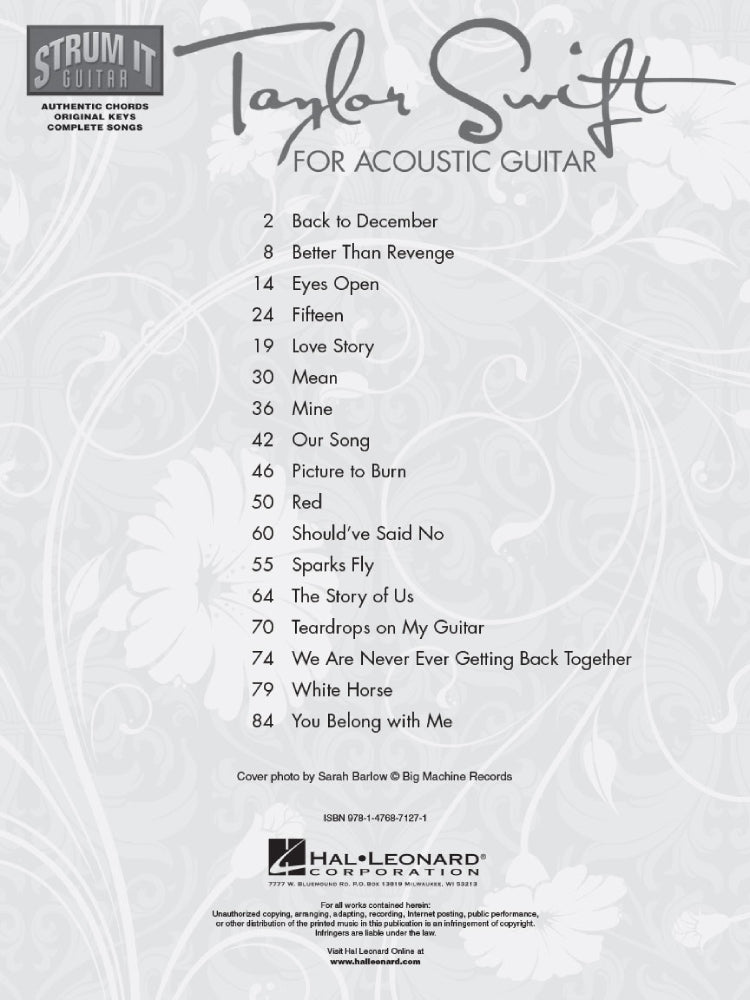 Taylor Swift for Acoustic Guitar Softcover