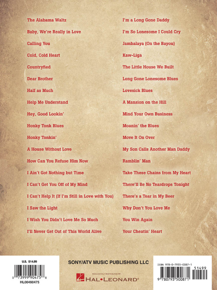 The Best of Hank Williams 2nd Edition PVG