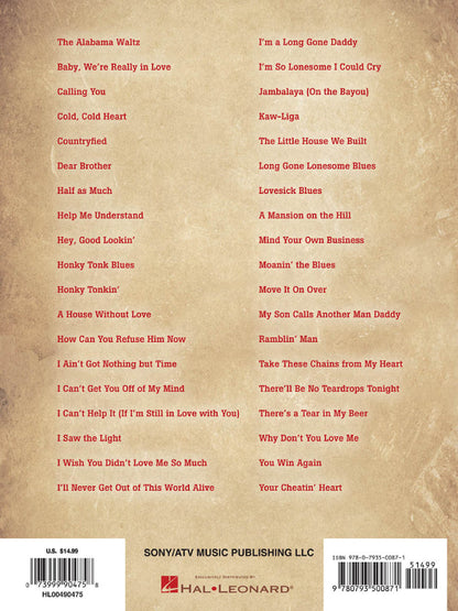 The Best of Hank Williams 2nd Edition PVG