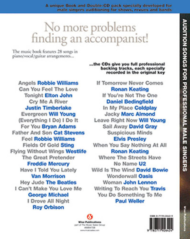 Audition Songs For Professional Singers Male Bk/Cd