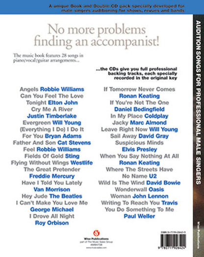 Audition Songs For Professional Singers Male Bk/Cd