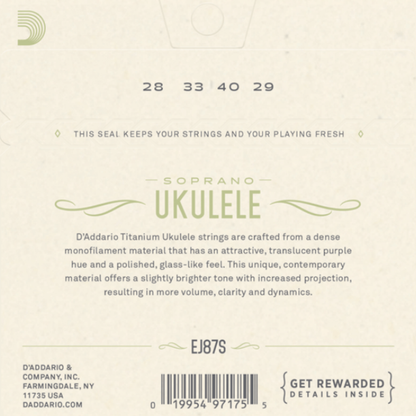 DAddario EJ87S Titanium Soprano Ukulele Strings