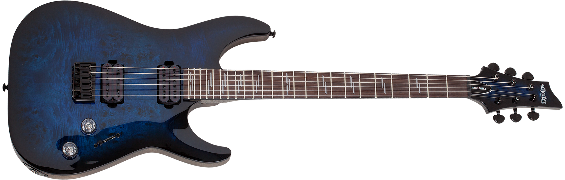 Schecter Omen Elite 6 in See Thru Blue Burst