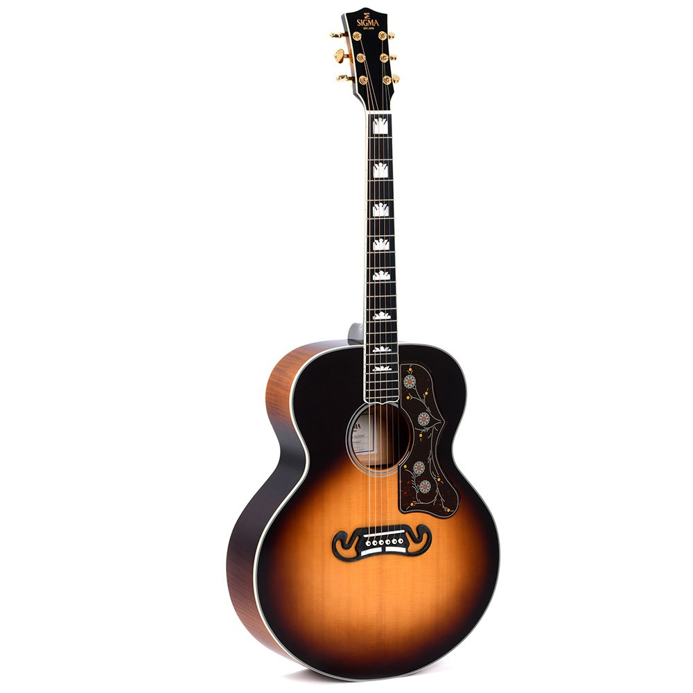 Sigma GJA-SG200 Grand Jumbo Electric Acoustic Guitar in Vintage Sunburst