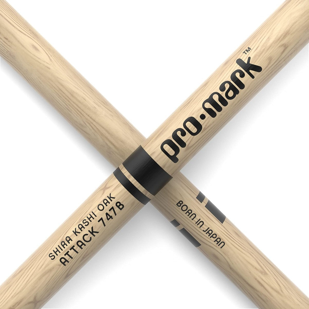 ProMark Attack 747B Lacquered Super Rock Shira Kashi Oak Nylon Tip Drumsticks
