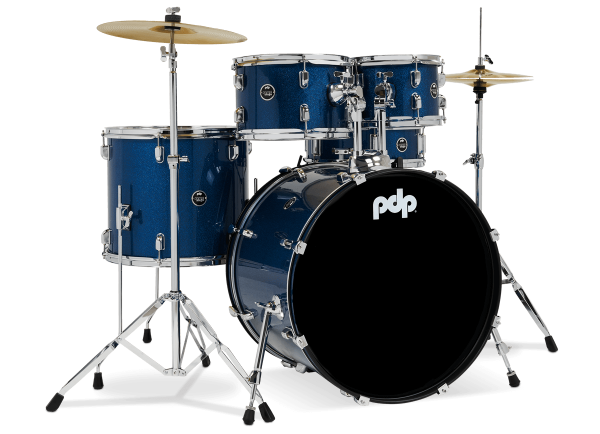 PDP Center Stage 22" 5 Piece Drum Kit in Royal Blue Sparkle