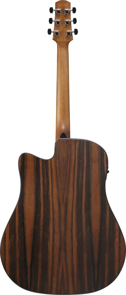 Ibanez AAD70CE Acoustic Guitar in Transparent Charcoal Burst Low Gloss Top, Natural Open Pore Back and sSdes
