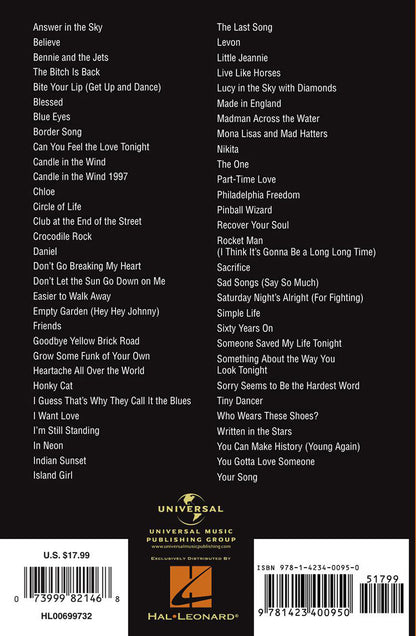 Elton John Guitar Chord Songbook