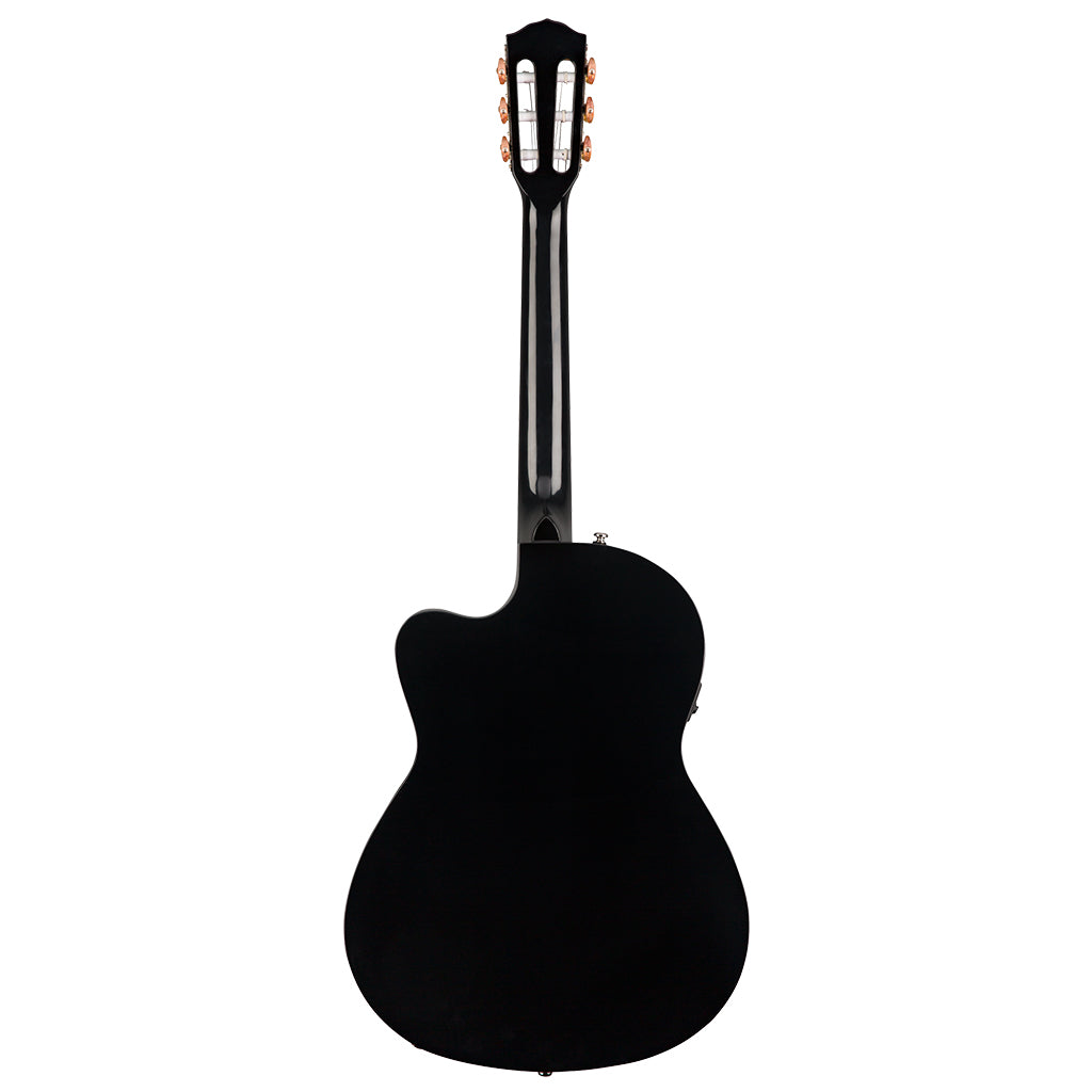 Fender CN140SCE Nylon Thinline, Walnut Fingerboard in Black