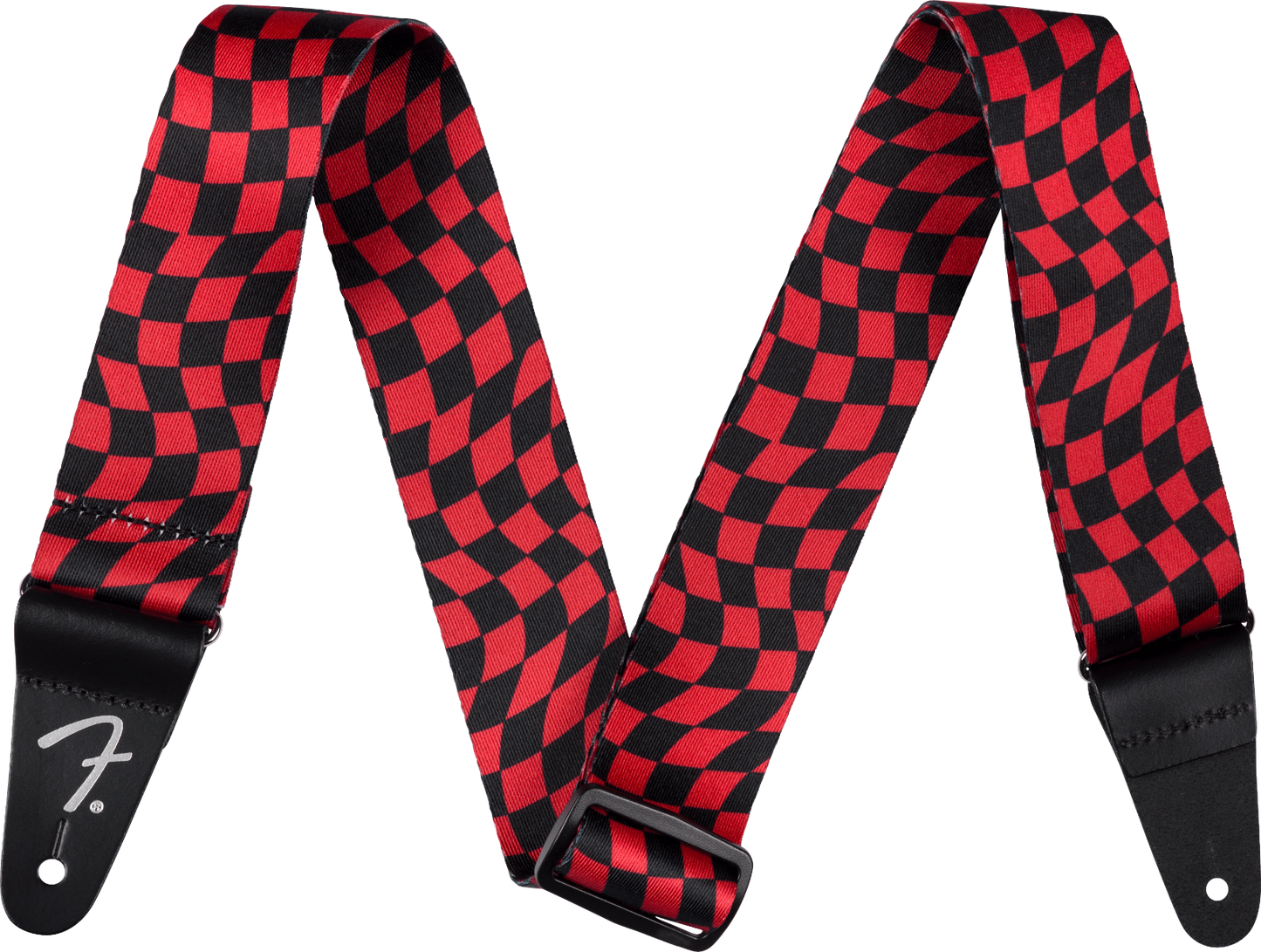 Fender Wavy Checkerboard Polyester Strap in Red