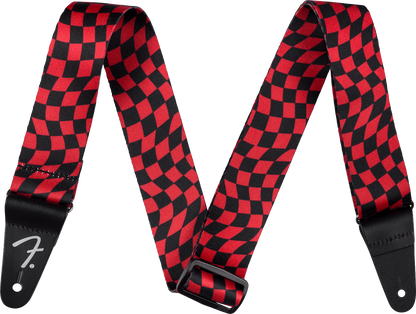 Fender Wavy Checkerboard Polyester Strap in Red