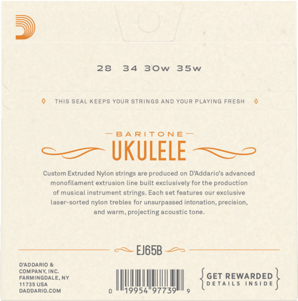 D'Addario EJ65B Baritone Ukulele Strings