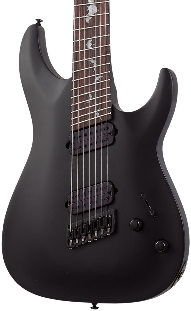 Schecter Damien 7 Multiscale 7 String in Satin Black