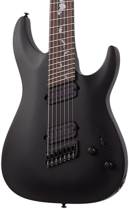 Schecter Damien 7 Multiscale 7 String in Satin Black