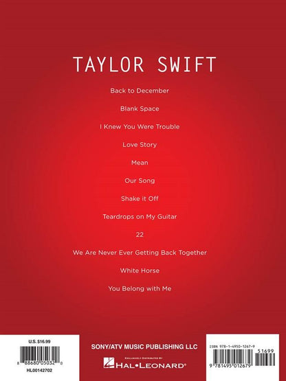 Taylor Swift Original Keys For Singers P/V