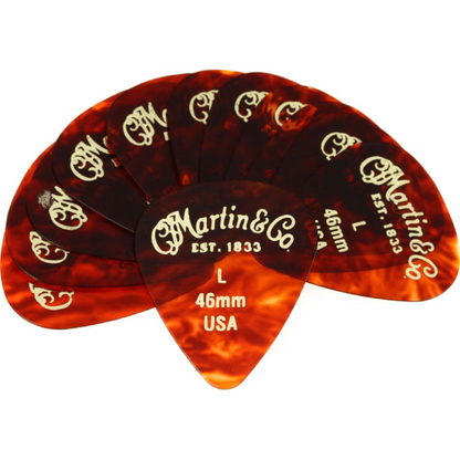 Martin Celluloid Faux Tortoise Picks .46mm 12 Pack