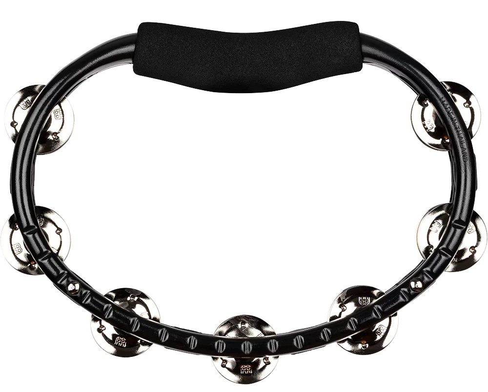 Meinl Percussion TMT1BK Traditional ABS Series Hand Held Molded ABS Tambourine Nickel Plated Steel Jingles in Black