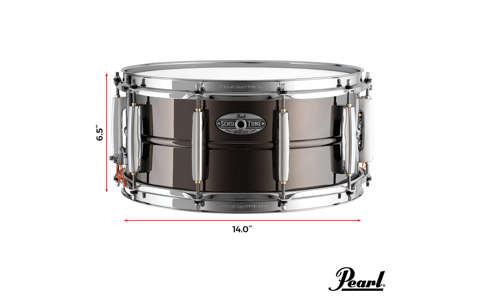 Pearl Sensitone Series 14" x 6.5" Heritage Alloy Black Brass Snare Drum