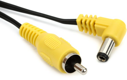 CIOKS 3050 Type 3  5,5/2,5mm Centre Negative DC Plug L Shape 50cm in Yellow