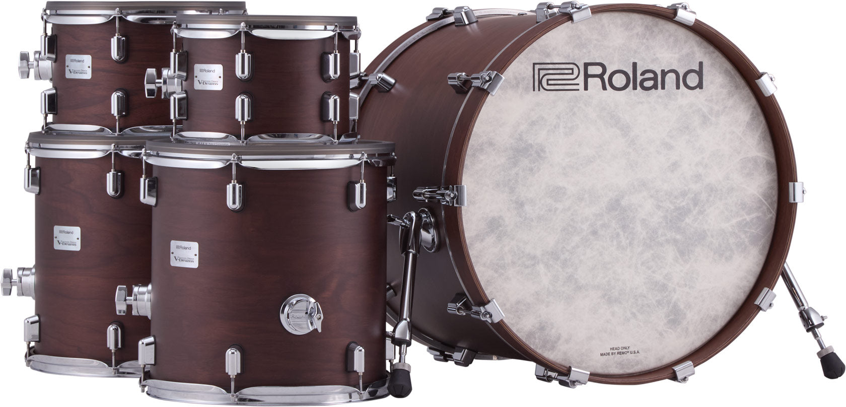 Roland VAD716 V-Drums Acoustic Design Kit in Satin Walnut