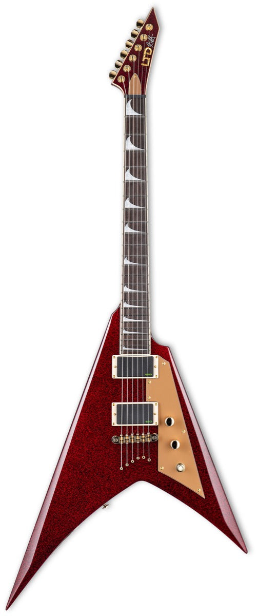 ESP LTD Kirk Hammett Signature V Electric Guitar in Red Sparkle