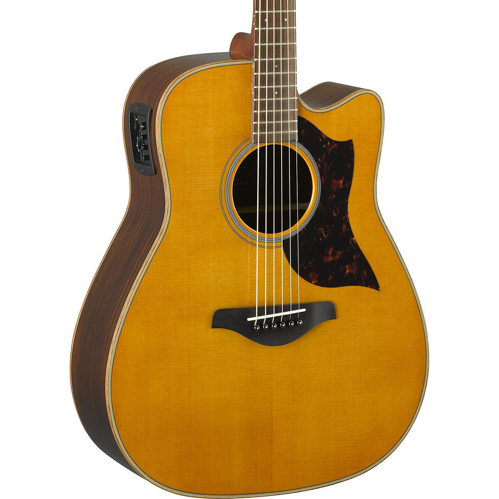 Yamaha A1R Dreadnaught Acoustic Electric Guitar in Vintage Natural