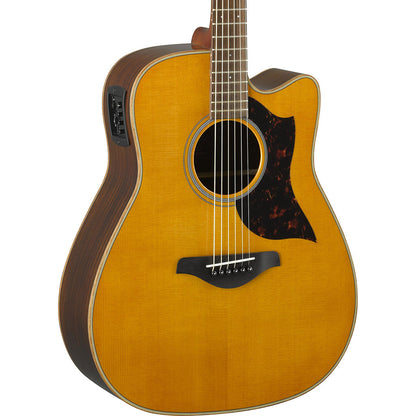 Yamaha A1R Dreadnaught Acoustic Electric Guitar in Vintage Natural