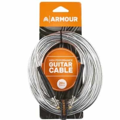 Armour GC20S 20 Foot Guitar Lead in Transparent Silver