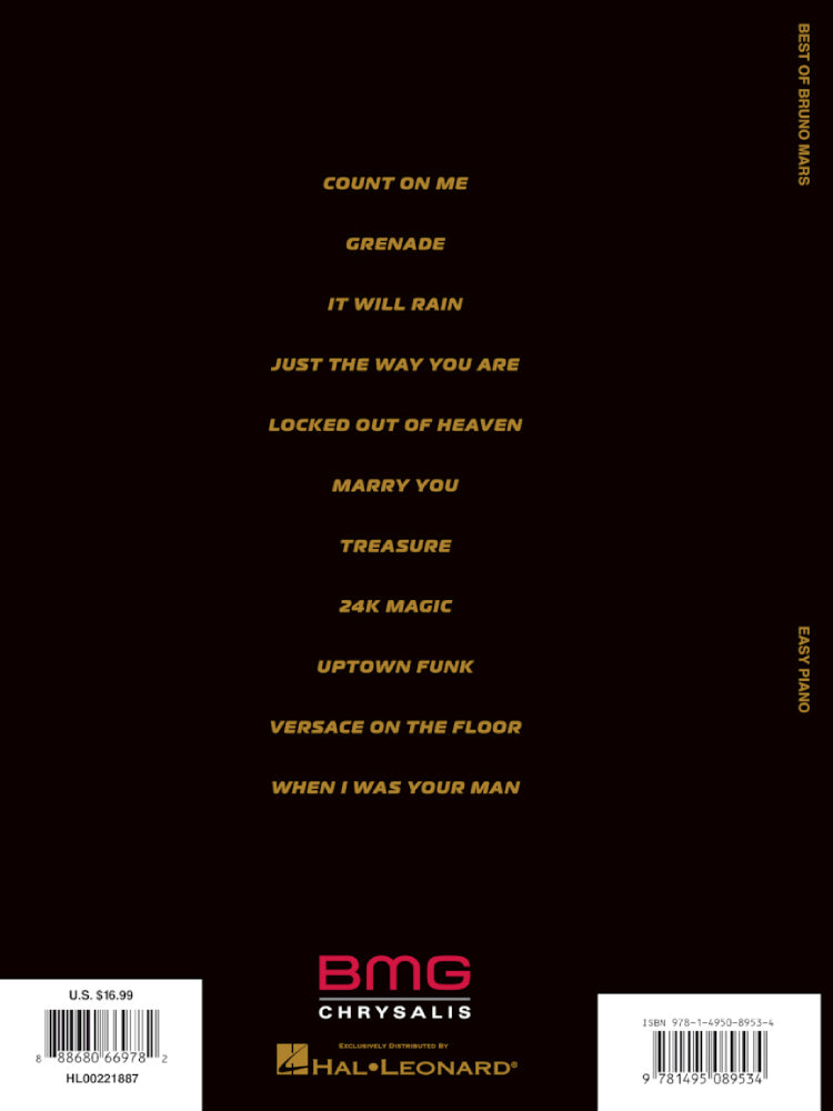 Best Of Bruno Mars Easy Piano