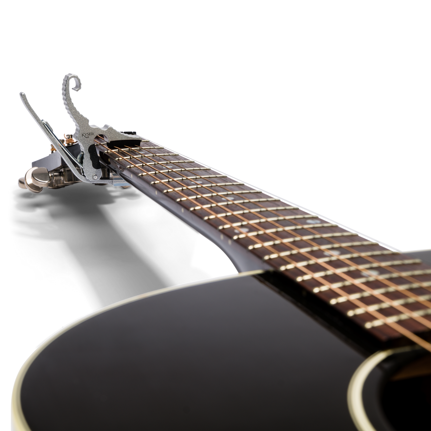 Kyser Quick Change Short Cut 3 String Partial Guitar Capo in Silver