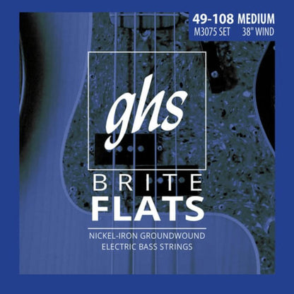 GHS M3075 Bass Brite Flats Guitar Strings 49-108 Gauge