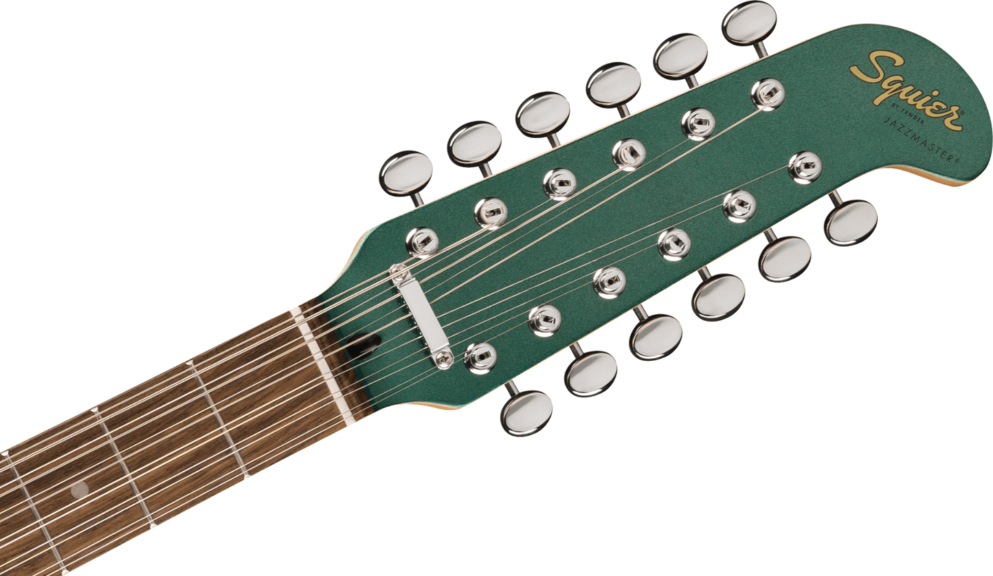 Squier FSR Paranormal Jazzmaster XII, Laurel Fingerboard, Mint Pickguard, Matching Headstock in Sherwood Green