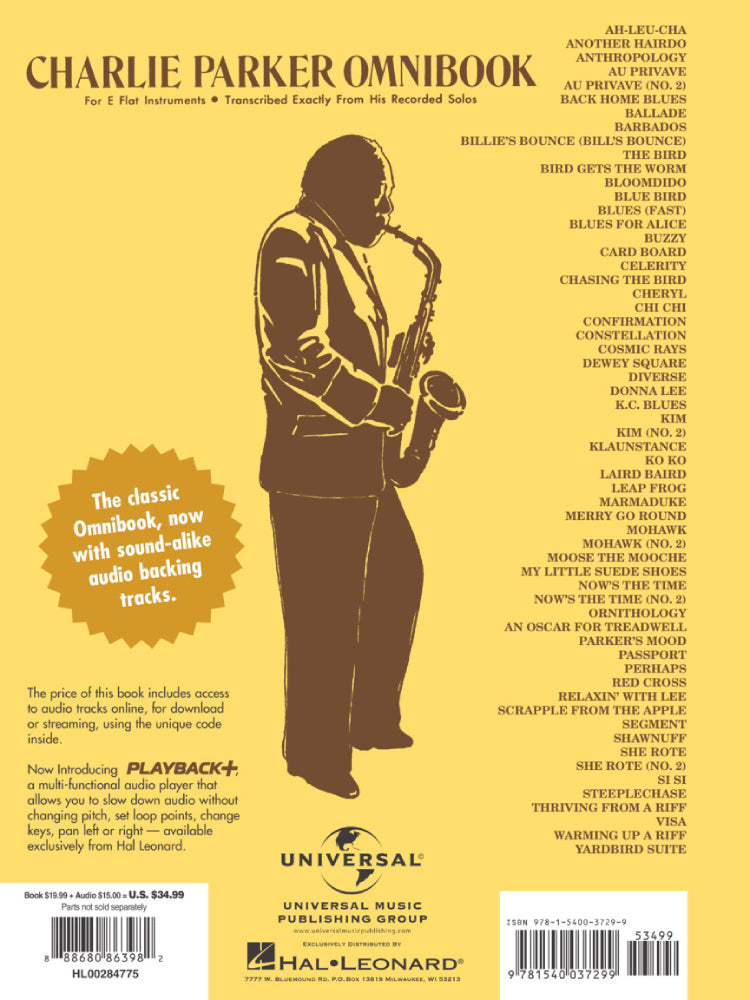 Charlie Parker Omnibook Volume 1 E Flat Instruments Edition Bk/Ola