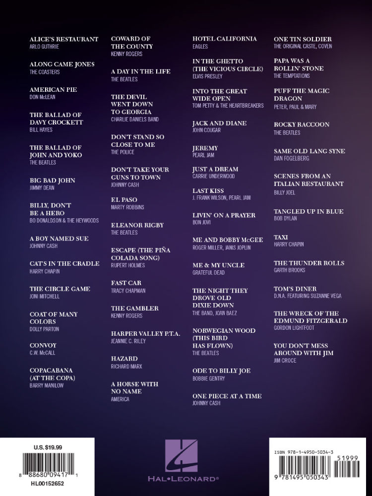 Story Songs 52 Narrative Classics PVG