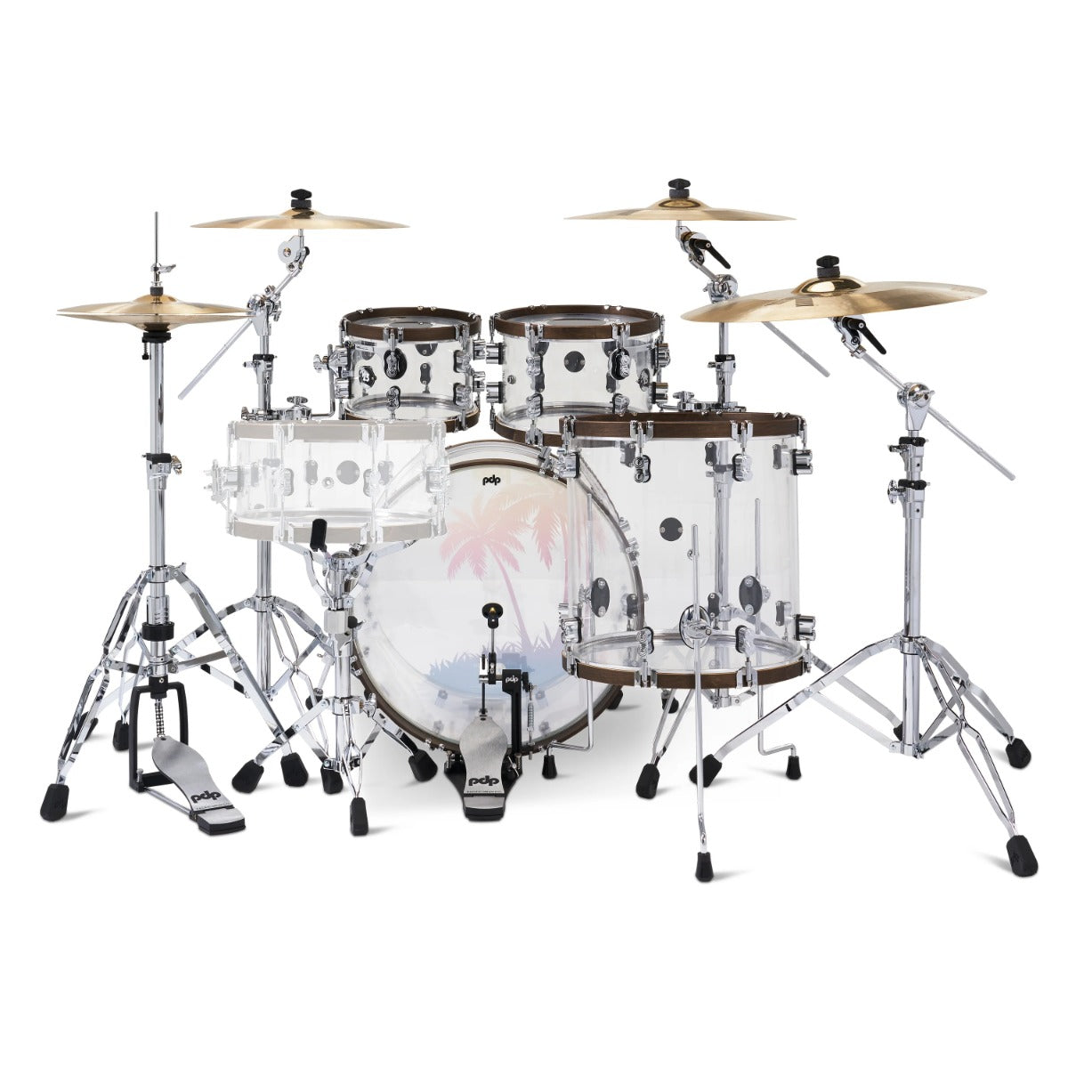 PDP 25th Anniversary 4-Piece Acrylic Kit (10T, 12T, 16FT, 22BD) in Clear Acrylic