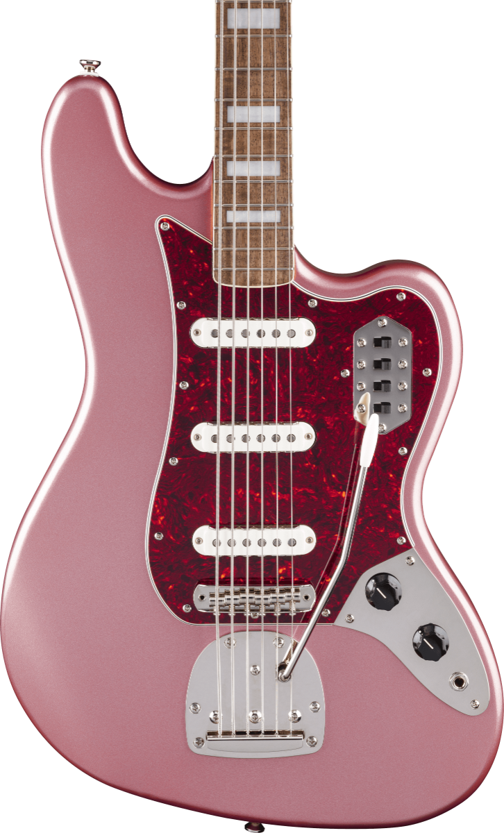 Squier FSR Classic Vibe Bass VI, Laurel Fingerboard, Tortoiseshell Pickguard, Matching Headstock in Burgundy Mist Metallic