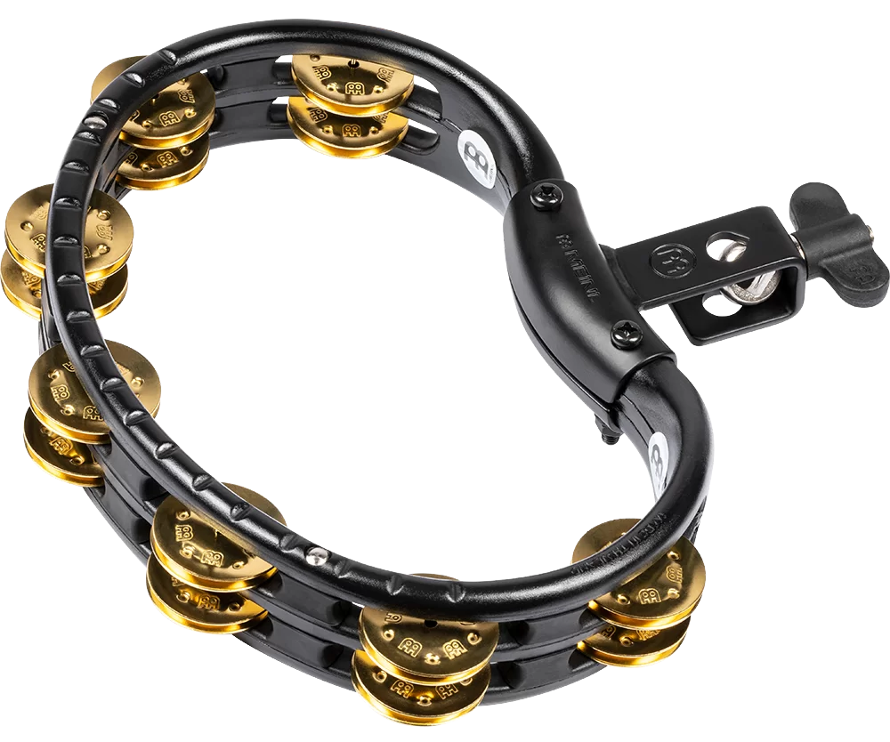Meinl Percussion TMT2BBK Tradotional Mountable ABS Series Mountable Molded ABS Tambourine Solid Brass Jingles in Black