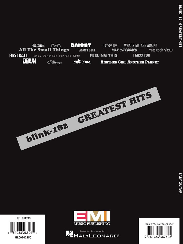 Blink 182 Greatest Hits Easy Guitar