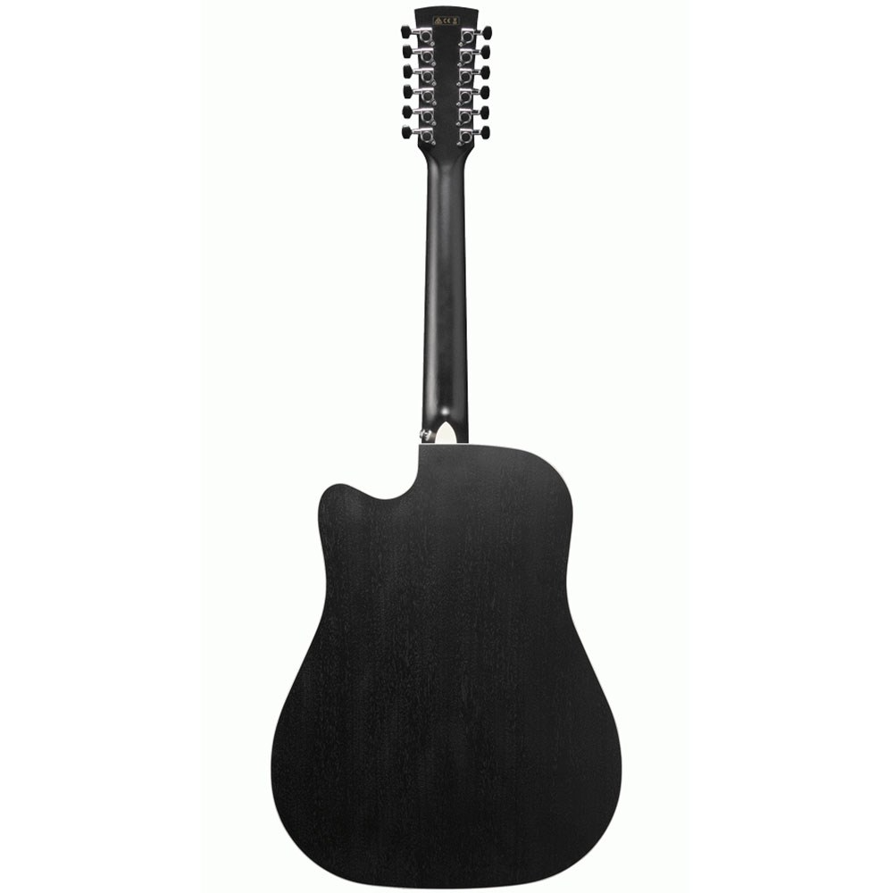 Ibanez AW8412CE 12 String Acoustic Electric Guitar in Weathered Black Open Pore