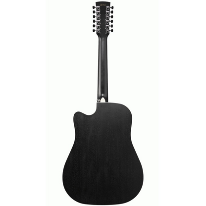 Ibanez AW8412CE 12 String Acoustic Electric Guitar in Weathered Black Open Pore