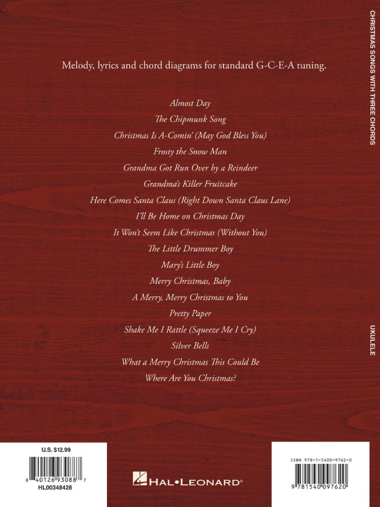 Christmas Songs with Three Chords for Ukulele Description