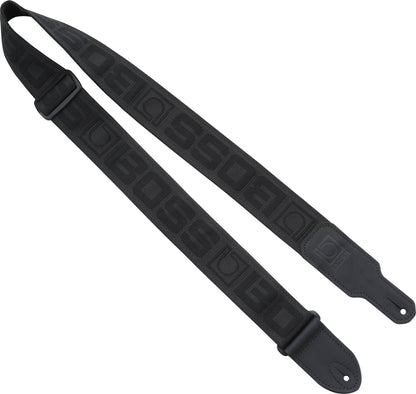 BOSS Monogram Guitar Strap Logo in Black & Black