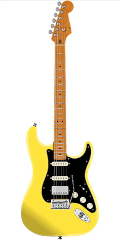Fender Limited Edition American Ultra II Stratocaster HSS, Roasted Maple Neck, Maple Fingerboard, Grafitti Yellow