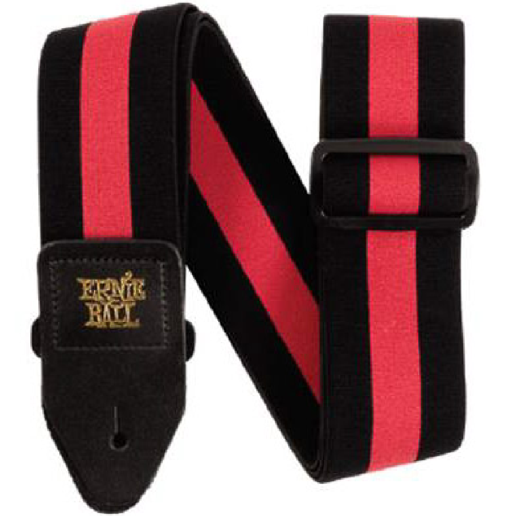 Ernie Ball Comfort Stretch Guitar Or Bass Strap in Racer Red