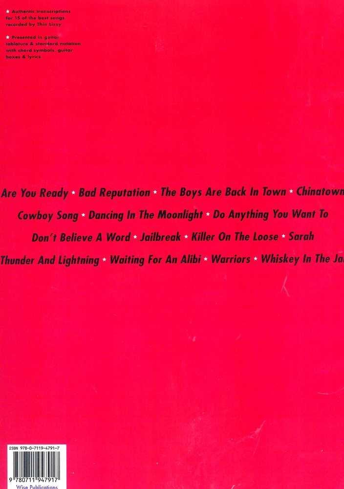 The Best of Thin Lizzy Guitar Tab