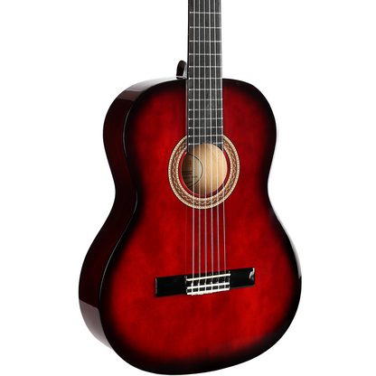 Valencia Series 100 Full Size Classical Guitar in Red Sunburst