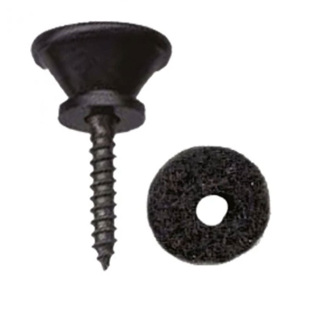 Dr Parts Chrome Guitar End Pin Includes Screw in Black