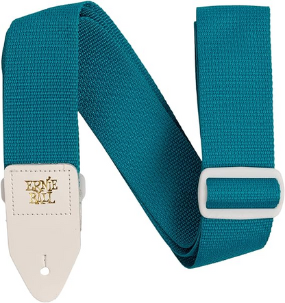 Ernie Ball Polypro Guitar Or Bass Strap in Teal & White